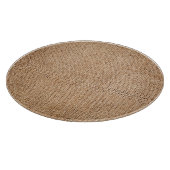 Braune Einbruchtextur, rustikales Sacktuch. Schneidebrett (Ecke)