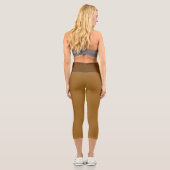Braune, einfache, warme und gemütliche Farben Capri Leggings (Rückseite)