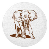 Braune Elefantenlinie Zeichnend Keramikknauf (Vorderseite)