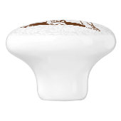 Braune Elefantenlinie Zeichnend Keramikknauf (Seitenansicht)