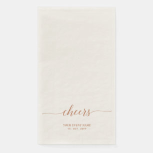 Braune elegante Schriftzug-Urkunde Prost Herbst-Ev Serviette