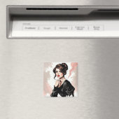 Braune Eleganz mit rätselhaftem Blick Magnet (In Situ (Geschirrspüler))