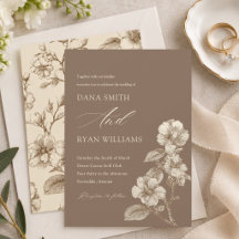 Braune Elfenbein Vintage Botanische Hochzeit