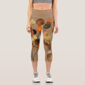 Braune Erde abstrakte Aquarellkunst Capri Leggings (Vorderseite)