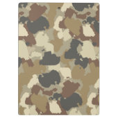 Braune Erdtöne Militärtarnung Klemmbrett (Rückseite)