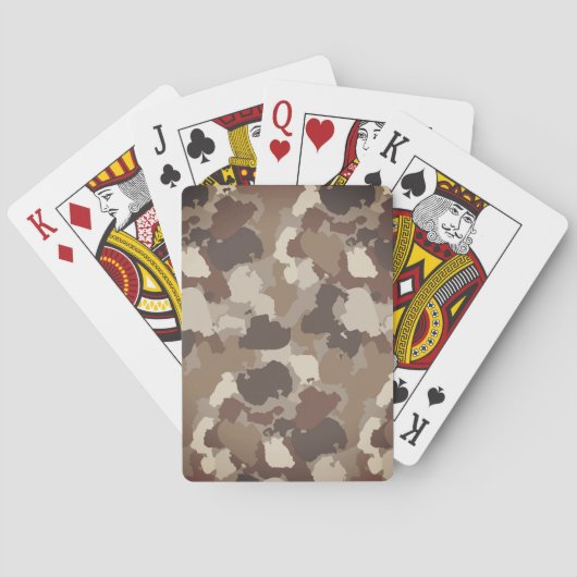 Braune Erdtöne Militärtarnung Spielkarten (Rückseite)