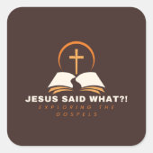 Braune Espel fokussiert Quadratischer Aufkleber (Vorderseite)