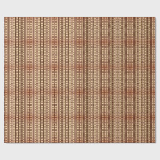 Braune ethnische Struktur Geschenkpapier (Flach)