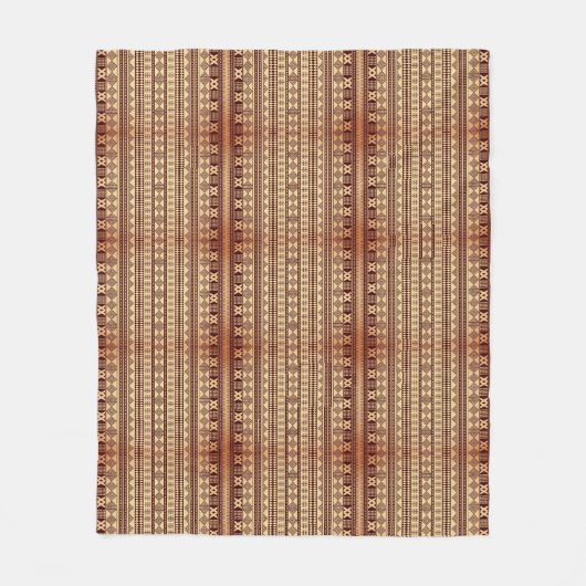 Braune ethnische Textur Fleecedecke (Vorderseite)