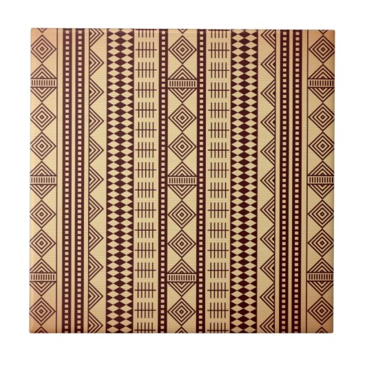 Braune ethnische Textur Fliese (Vorderseite)