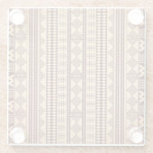 Braune ethnische Textur Glasuntersetzer (Rückseite)