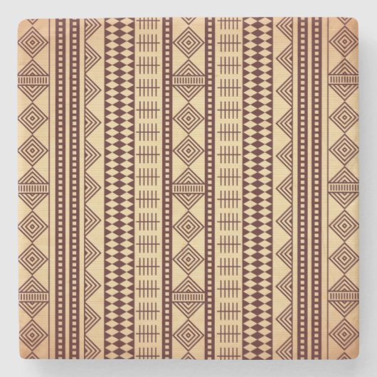 Braune ethnische Textur Steinuntersetzer (Vorderseite)