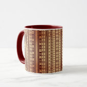 Braune ethnische Textur Tasse (Vorderseite Links)