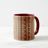 Braune ethnische Textur Tasse (VorderseiteRechts)
