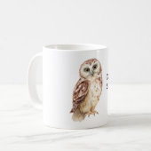 Braune Eule wird dich sehen Kaffeetasse (Vorderseite Links)