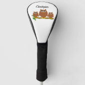 Braune Eulen Design Individuell Golf Headcover (Vorderseite)