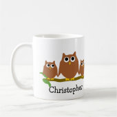 Braune Eulen Design personalisiert Kaffeetasse (Links)