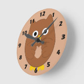 Braune Eulen-Design Runde Wanduhr (Winkel)