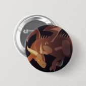 Braune Fantasy-Drachenkunst Button (Vorne & Hinten)