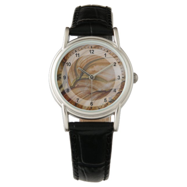 Braune Farbe Deschutes Jasper Armbanduhr (Vorderseite)