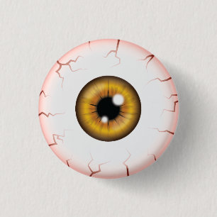 Braune Farbige Augapfel Halloween Blutunterlaufene Button
