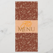 Braune Farbtöne Herbstlassen Flat Menu Menükarte (Rückseite)