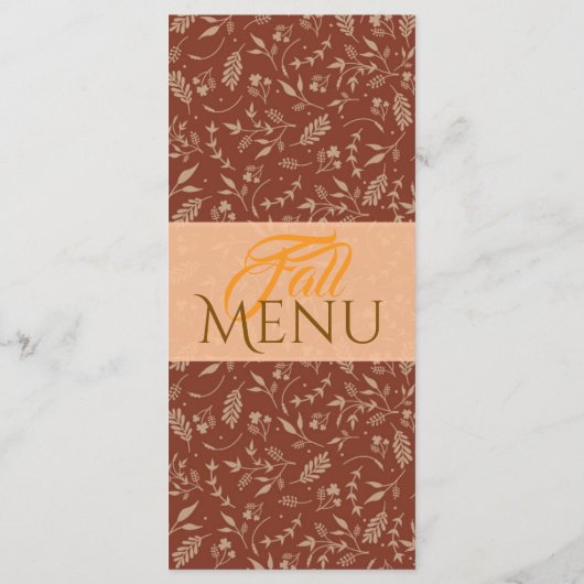 Braune Farbtöne Herbstlassen Flat Menu Menükarte (Rückseite)