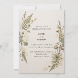 Braune Farn Botanische Hochzeitseinladung Einladung