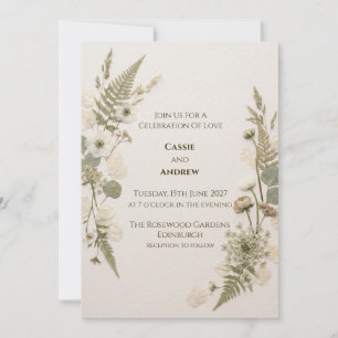 Braune Farn Botanische Hochzeitseinladung Einladung