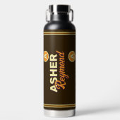 Braune Flasche mit Name (Vorderseite)