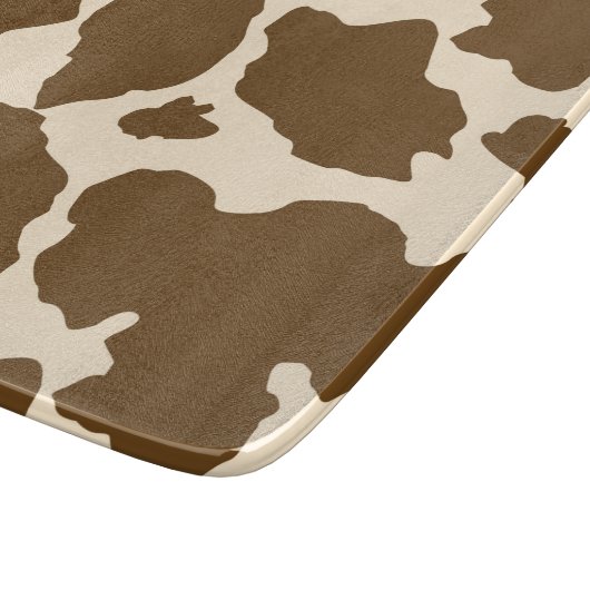 Braune Flecken Kuh Print Bauer Farm Tiere Klasse Schneidebrett (Ecke)