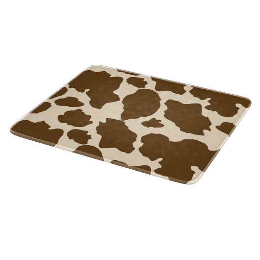 Braune Flecken Kuh Print Bauer Farm Tiere Klasse Schneidebrett (Ecke)