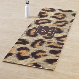 Braune Flecken Leopardenmuster Imitate Pelzgewebe Yogamatte