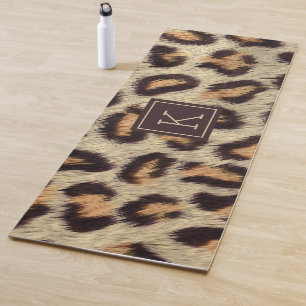 Braune Flecken Leopardenmuster Imitate Pelzgewebe Yogamatte