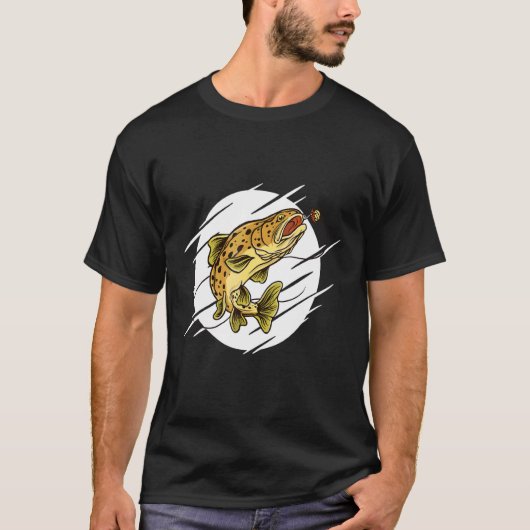 Braune Forelle Fisch T-Shirt (Vorderseite)