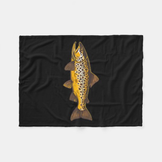 Braune Forellen Fischen Fischen im Freien und Natu Fleecedecke (Vorderseite (Horizontal))