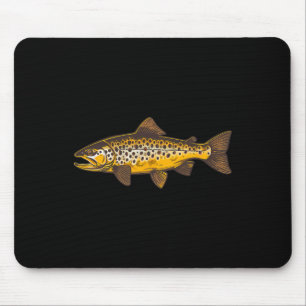 Braune Forellen Fischen Fischen im Freien und Natu Mousepad
