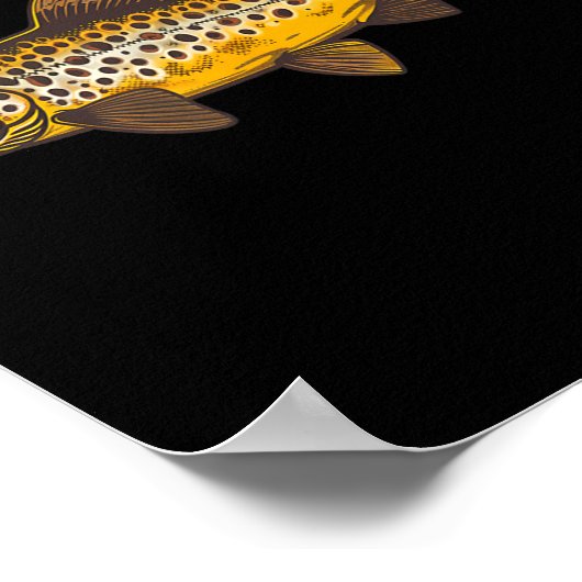 Braune Forellen Fischen Fischen im Freien und Natu Poster (Ecke)