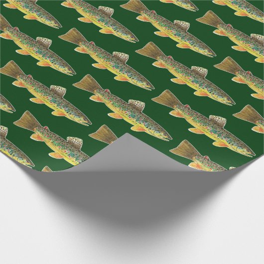 Braune Forellen Fischerei Ichthyologie Männer Frau Geschenkpapier (Ecke)