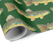 Braune Forellen Fischerei Ichthyologie Männer Frau Geschenkpapier (Rolleneckpunkt)