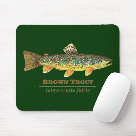 Braune Forellen-Ichthyologie Mousepad (Mit Mouse)