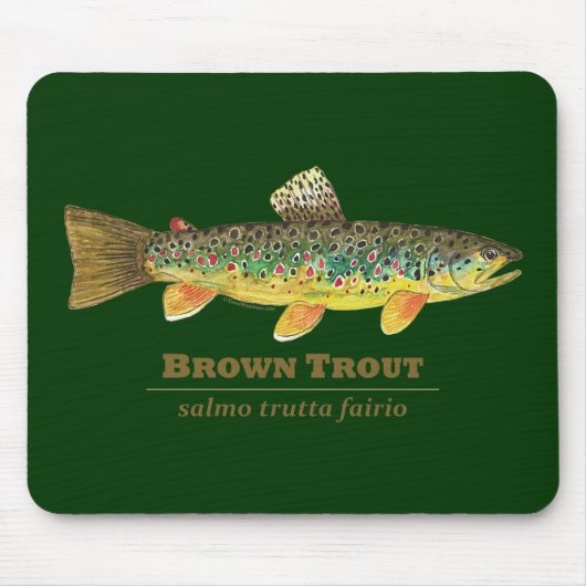 Braune Forellen-Ichthyologie Mousepad (Vorne)