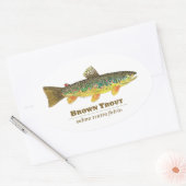 Braune Forellen-Ichthyologie Ovaler Aufkleber (Umschlag)