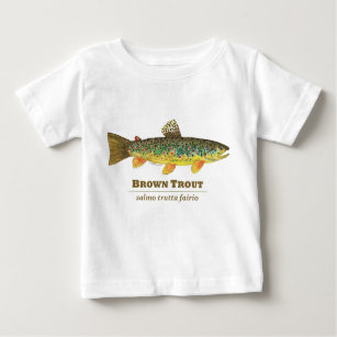 Braune Forellen-Lateinische Ichthyologie Baby T-shirt