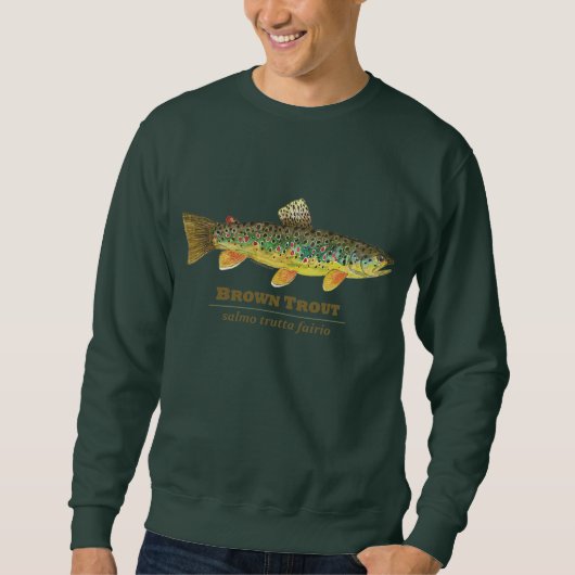 Braune Forellen-Lateinische Ichthyologie Sweatshirt (Vorderseite)