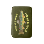 Braune Forellen "Wish I was Fish" Badematte (Vorderseite Vertikal)