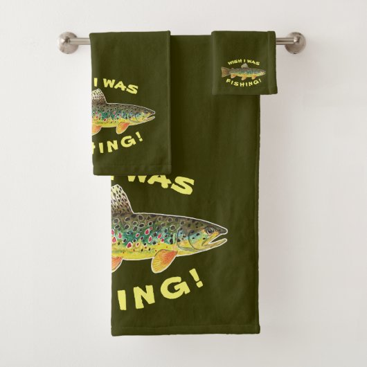 Braune Forellen "Wish I was Fish" Badhandtuch Set (Insitu)