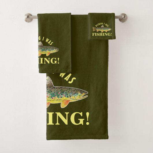 Braune Forellen "Wish I was Fish" Badhandtuch Set (Insitu)