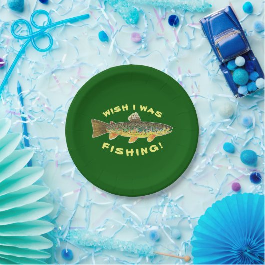 Braune Forellen "Wish I was Fish" Pappteller (Party)