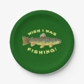 Braune Forellen "Wish I was Fish" Pappteller (Vorderseite)